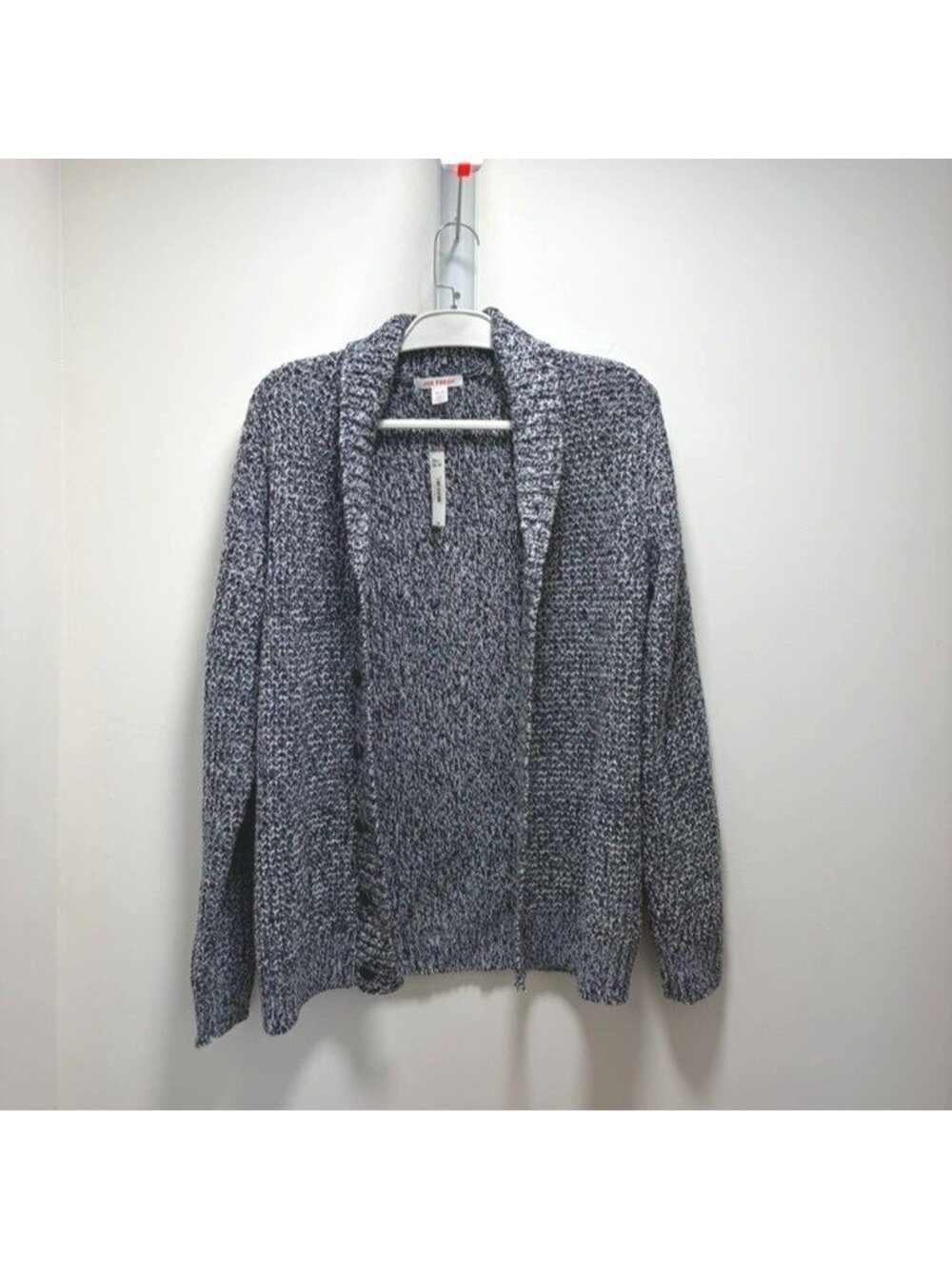 Joe Fresh Men’s Shawl Collar Marled Knit Cardigan – Navy/White – NWT – Size XS
